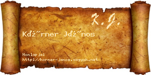 Körner János névjegykártya